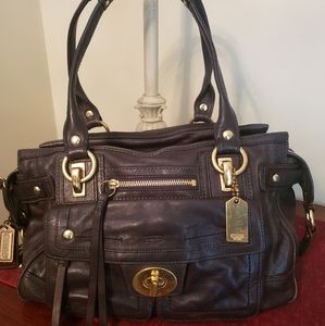 Authentic Coach Lindsay Hampton leather handbag